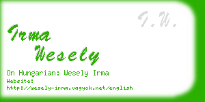 irma wesely business card